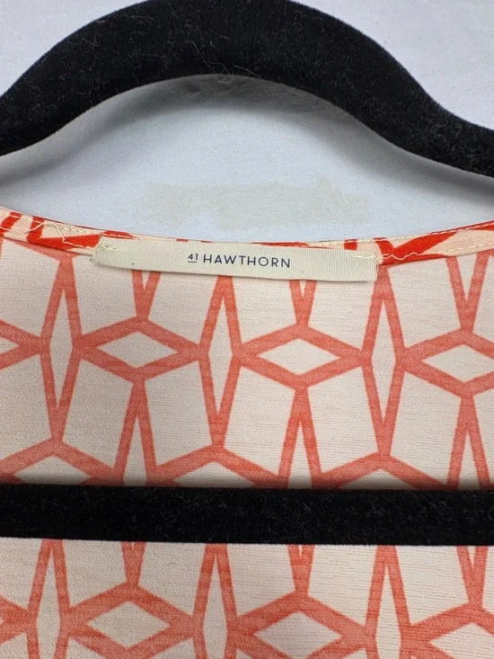 41 Hawthorn Sleeveless Wrap Stretch Top Coral Geometric Print Tie Waist Size L - Picture 2 of 5